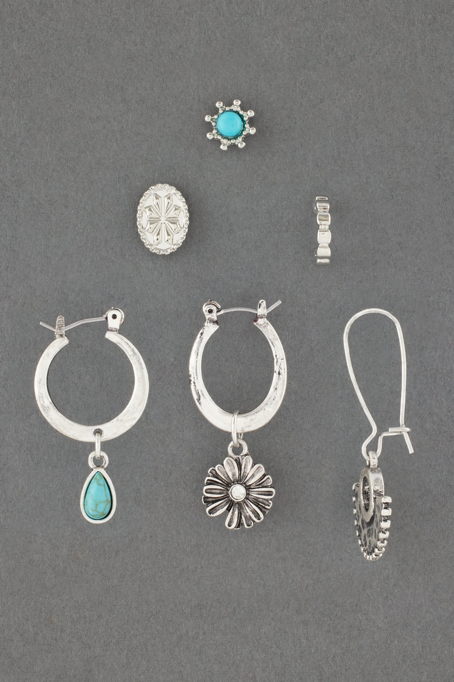TURQUOISE AND OX EARRING SET, image 2