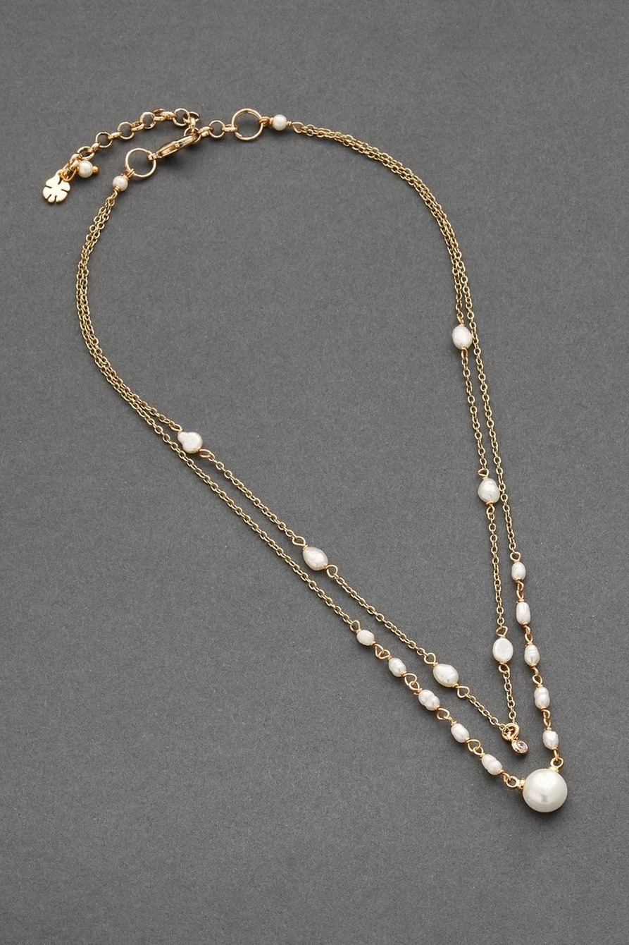 DELICATE LAYER PEARL NECKLACE, image 1