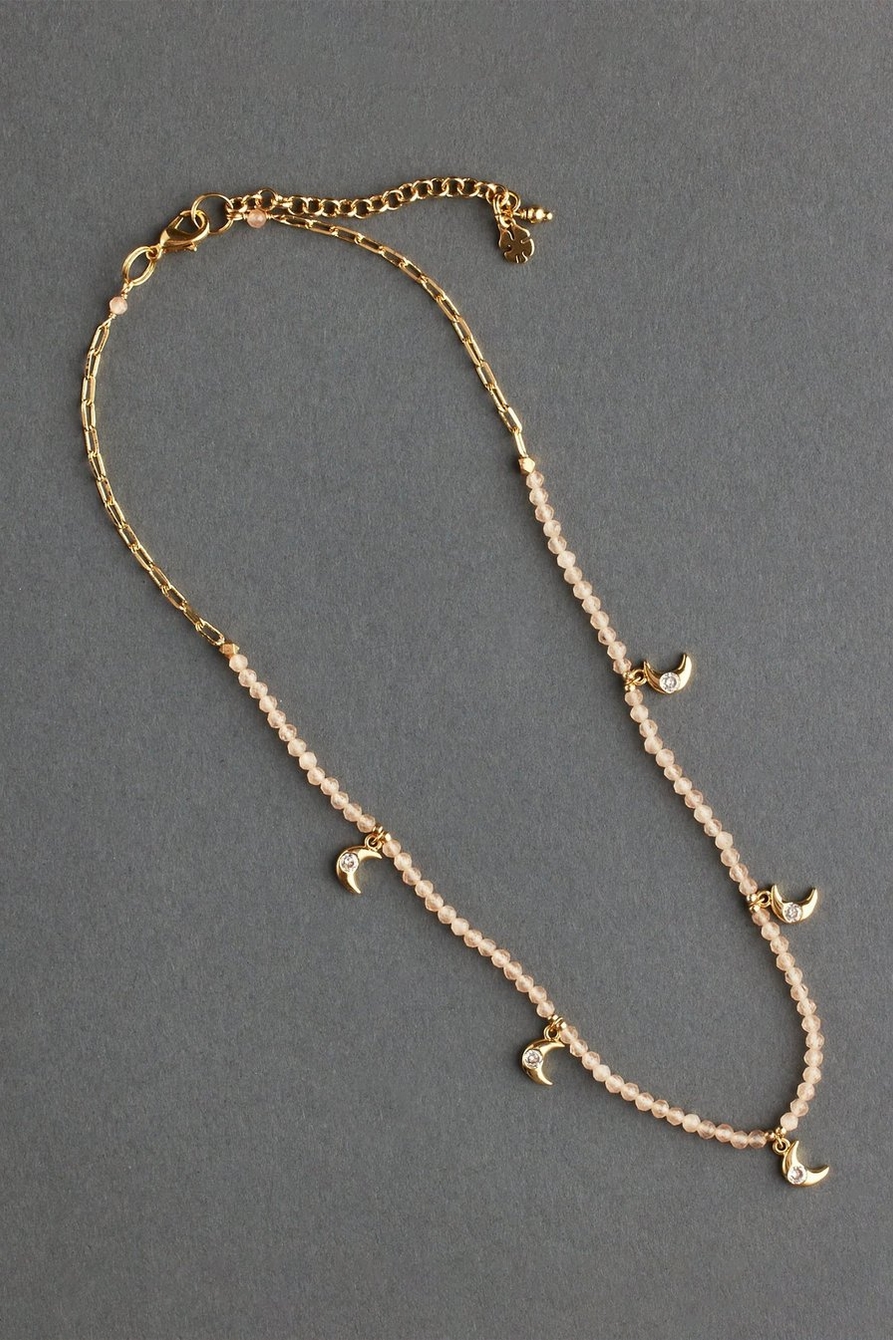 BEADED CRESCENT NECKLACE, image 1