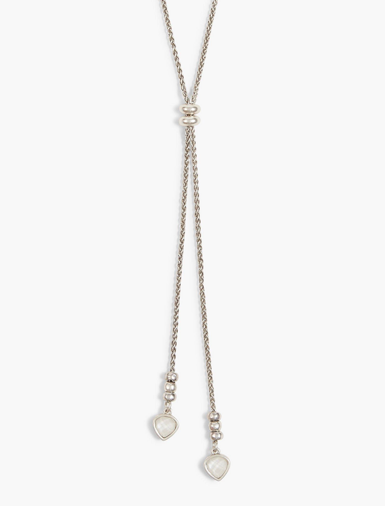 Download Lucky Brand Silver Pearl Lariat Necklace Silver | eBay