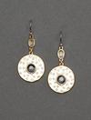 PAVE DISC SET STONE DROP EARRING, image 1