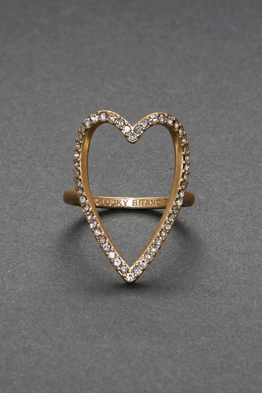 PAVE OPEN HEART RING, image 1