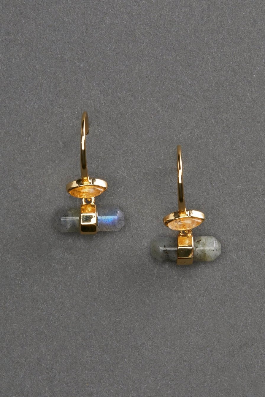 14K Gold Plated Crystal Earring, image 1