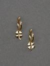 GOLD PLATED CLOVER HOOP EARRING, image 1