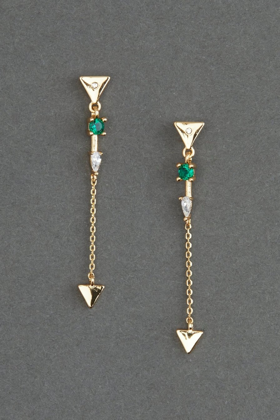 GOLD PLATED PAVE STRAND EARRING, image 1