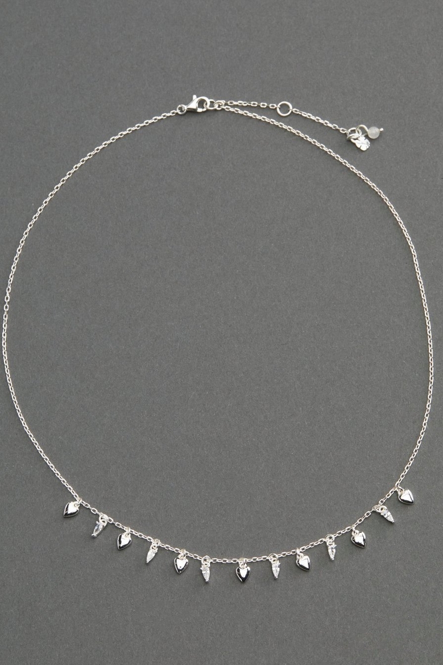 STERLING SILVER HEART COLLAR NECKLACE, image 1