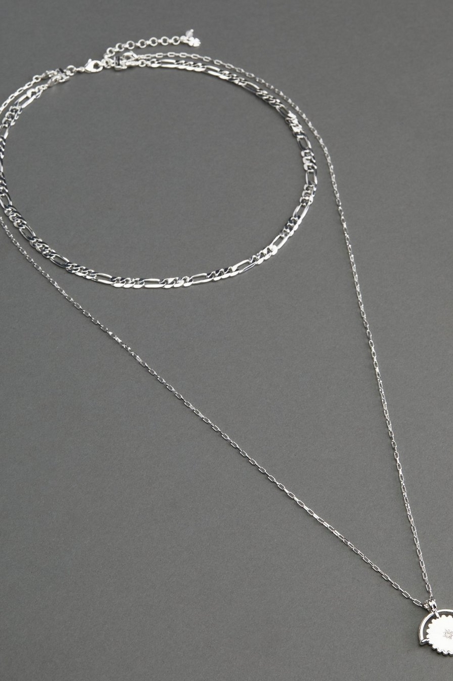 LAYER CHAIN WITH FLIP PENDANT NECKLACE, image 1