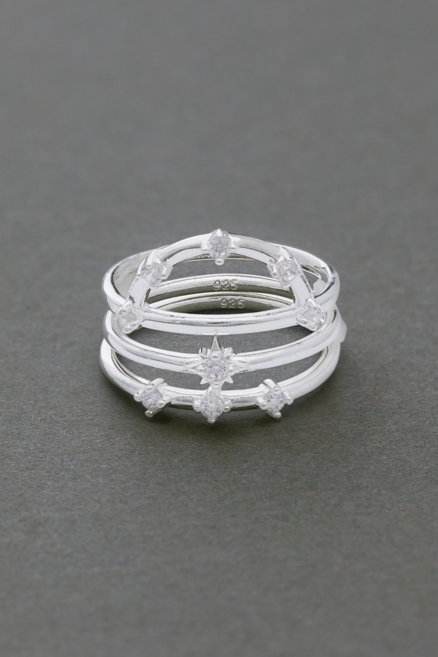 STERLING SILVER RING STACK, image 1