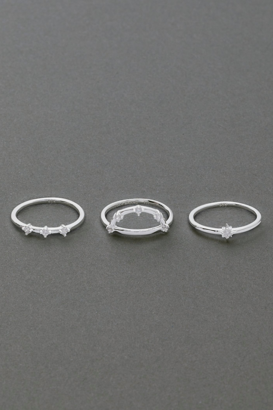 STERLING SILVER RING STACK, image 2