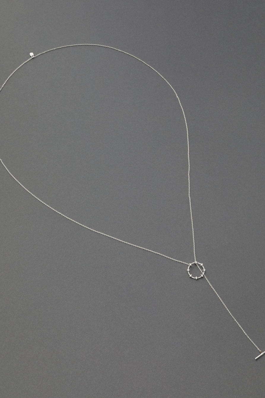 PAVE STERLING SILVER Y NECKLACE, image 1