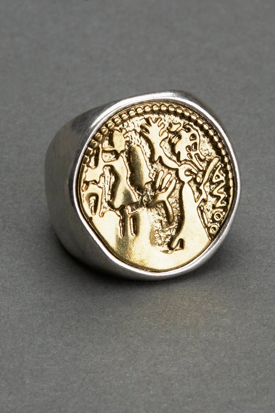 MENS COIN SIGNET RING, image 1