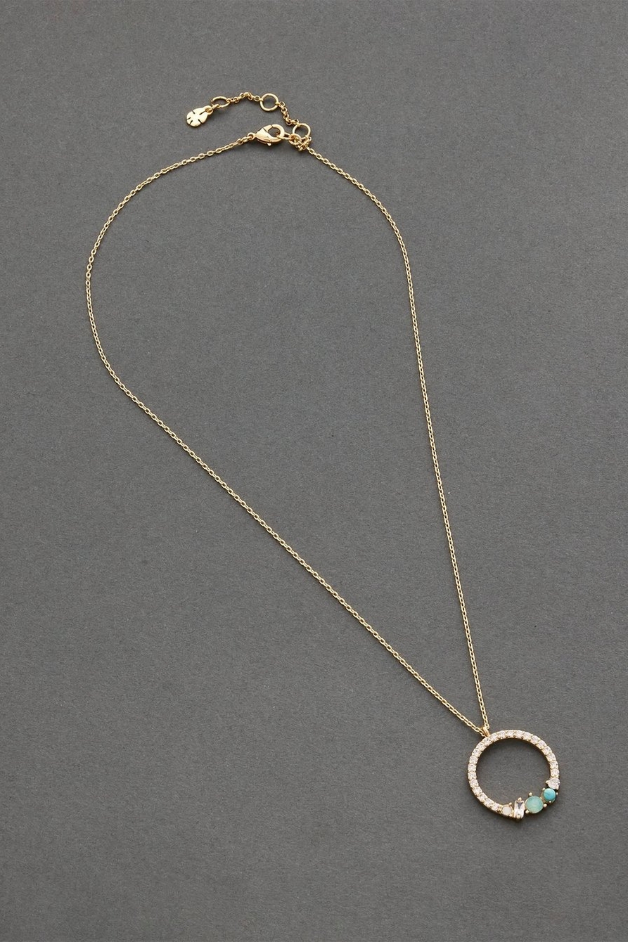 14K GOLD PLATED CIRCLE NECKLACE, image 1