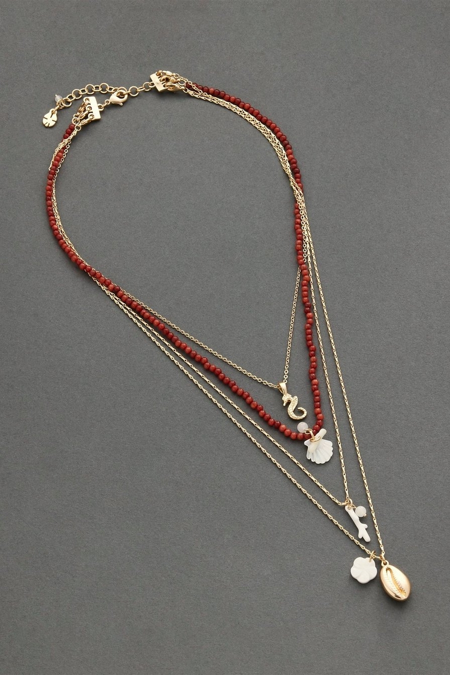 CORAL SEA LIFE LAYER NECKLACE, image 1