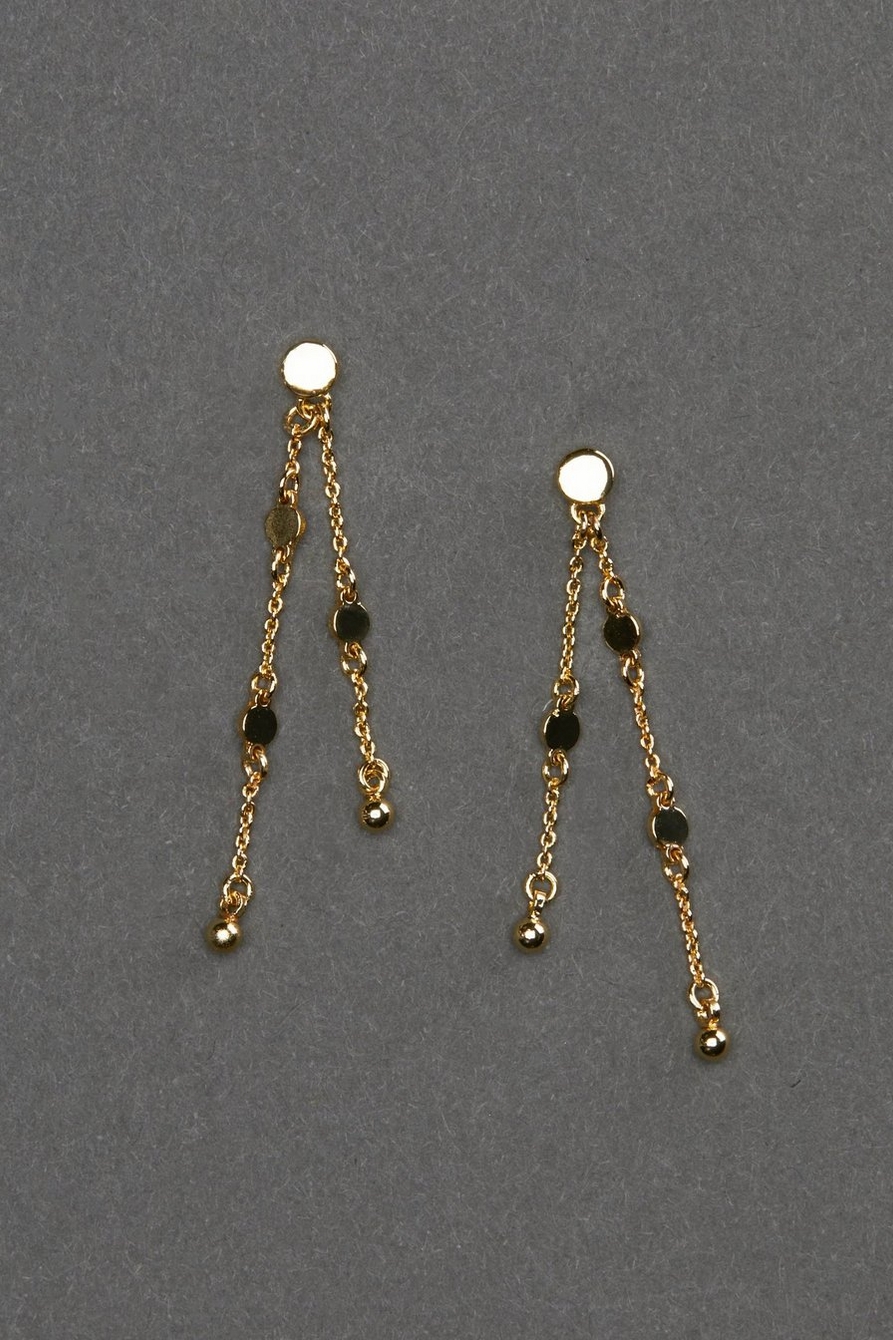 14K GOLD PLATED CHARM EARRING, image 1
