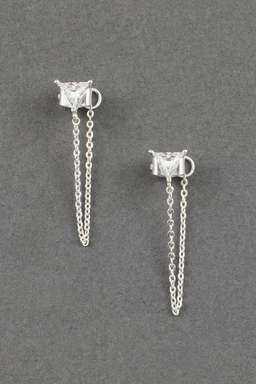 DELICATE CRYSTAL THREADER EARRING, image 1