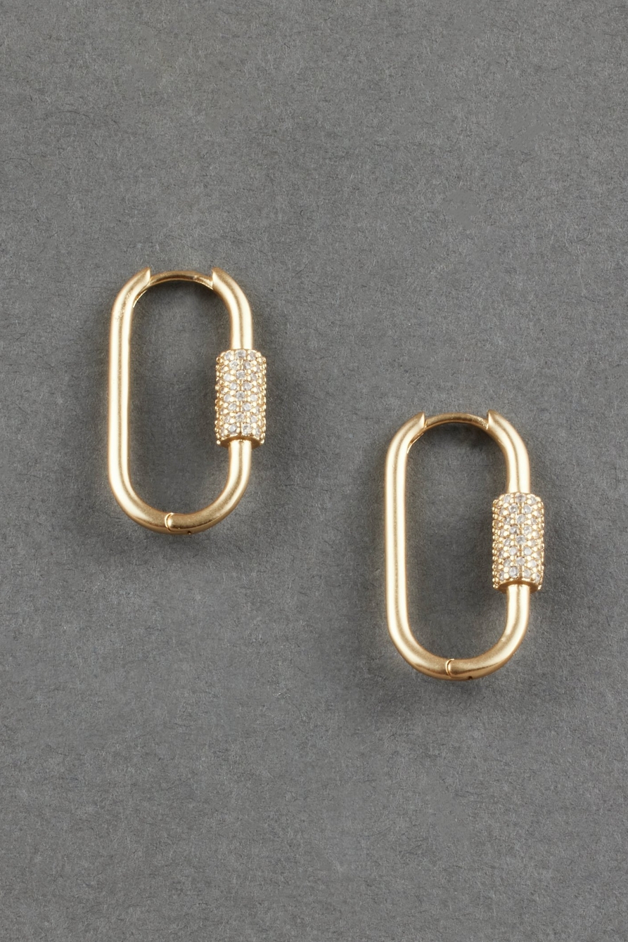 PAVE CARABINER EARRING, image 1