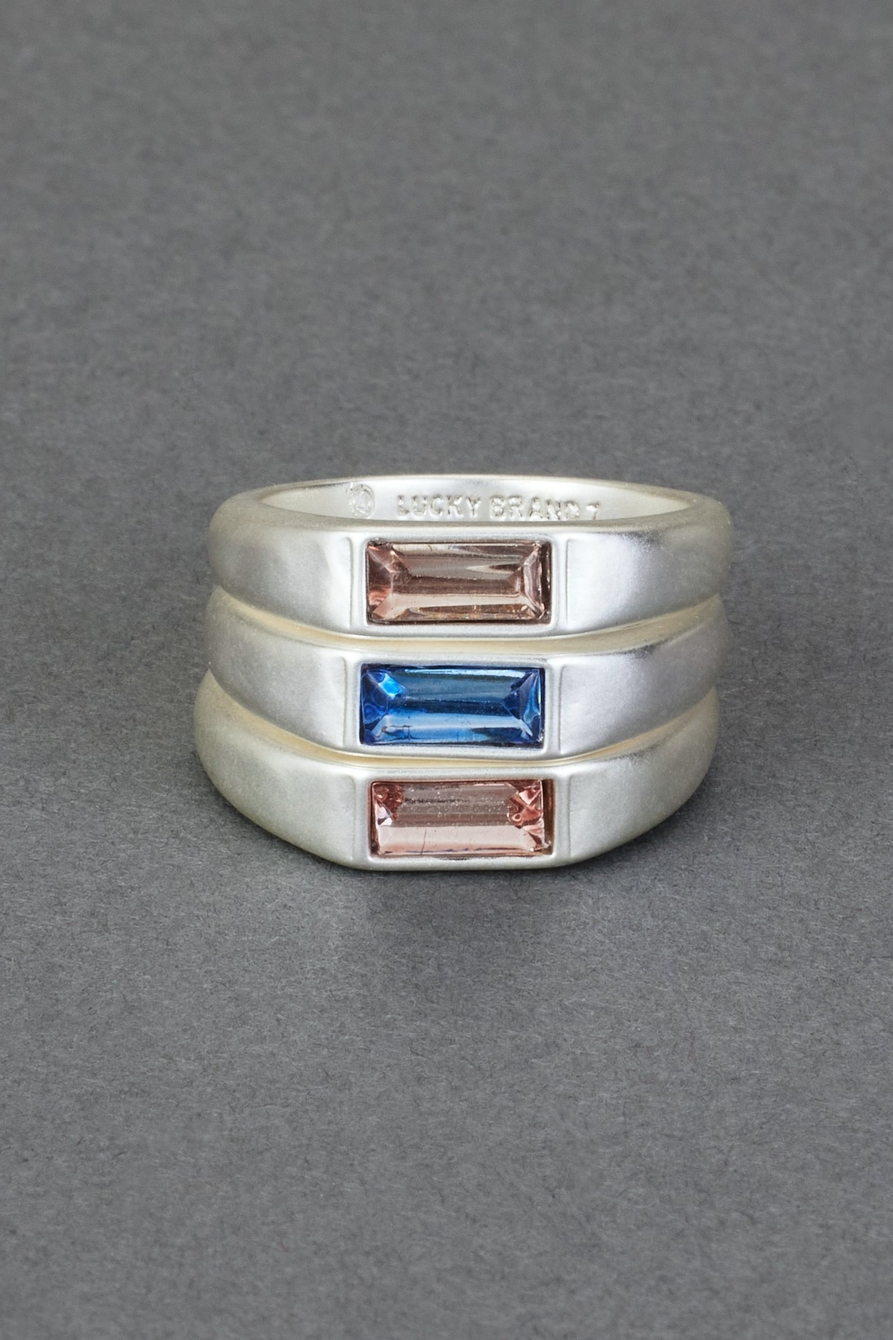 MULTI COLOR SET STONE RING STACK, image 1