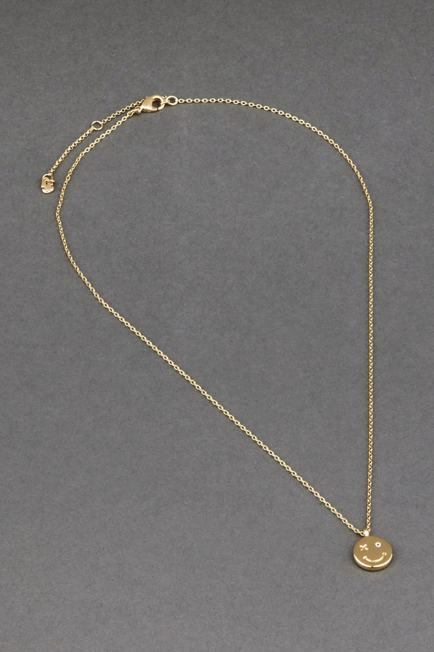 14K GOLD PLATED SMILEY NECKLACE, image 1