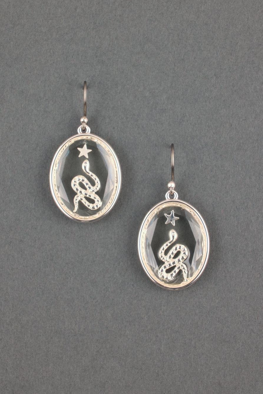 snake inlay glass earring, image 1