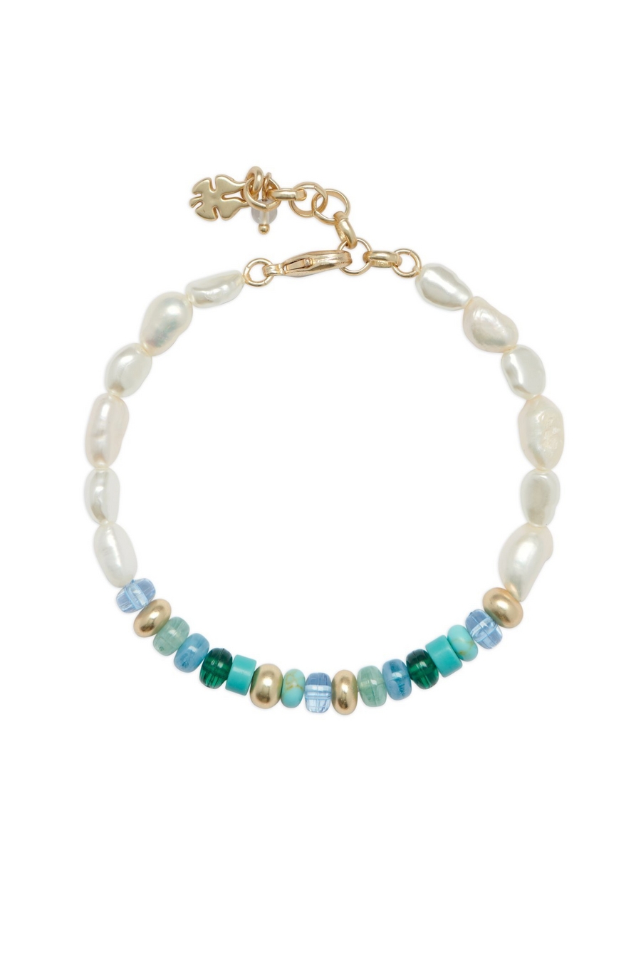 TURQUOISE AND PEARL BEADED BRACELET, image 1