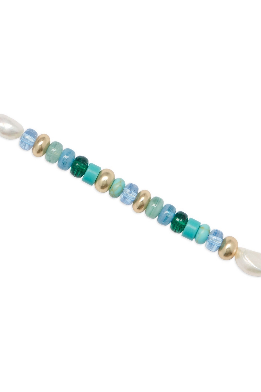 TURQUOISE AND PEARL BEADED BRACELET, image 2