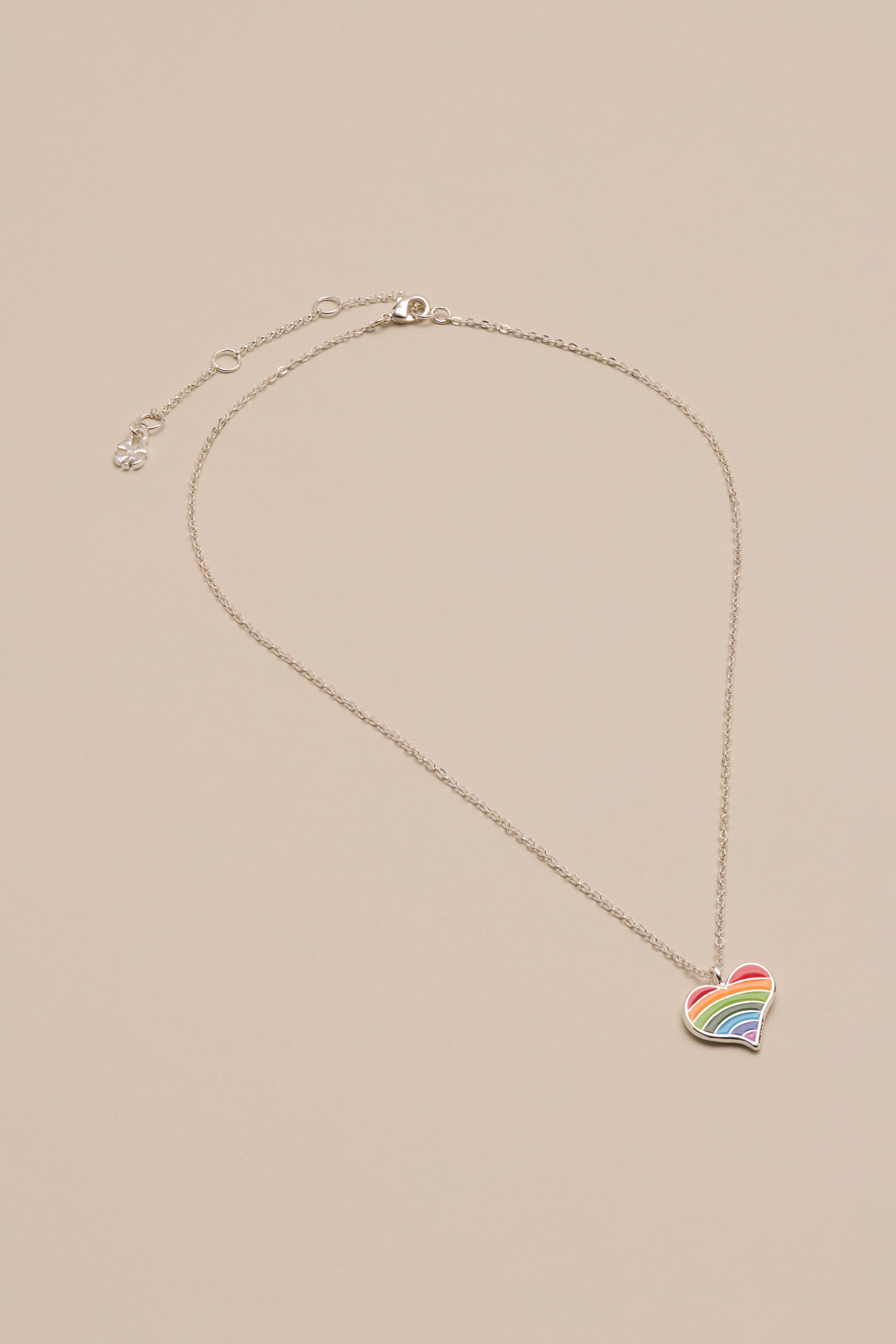 ENAMEL RAINBOW HEART NECKLACE