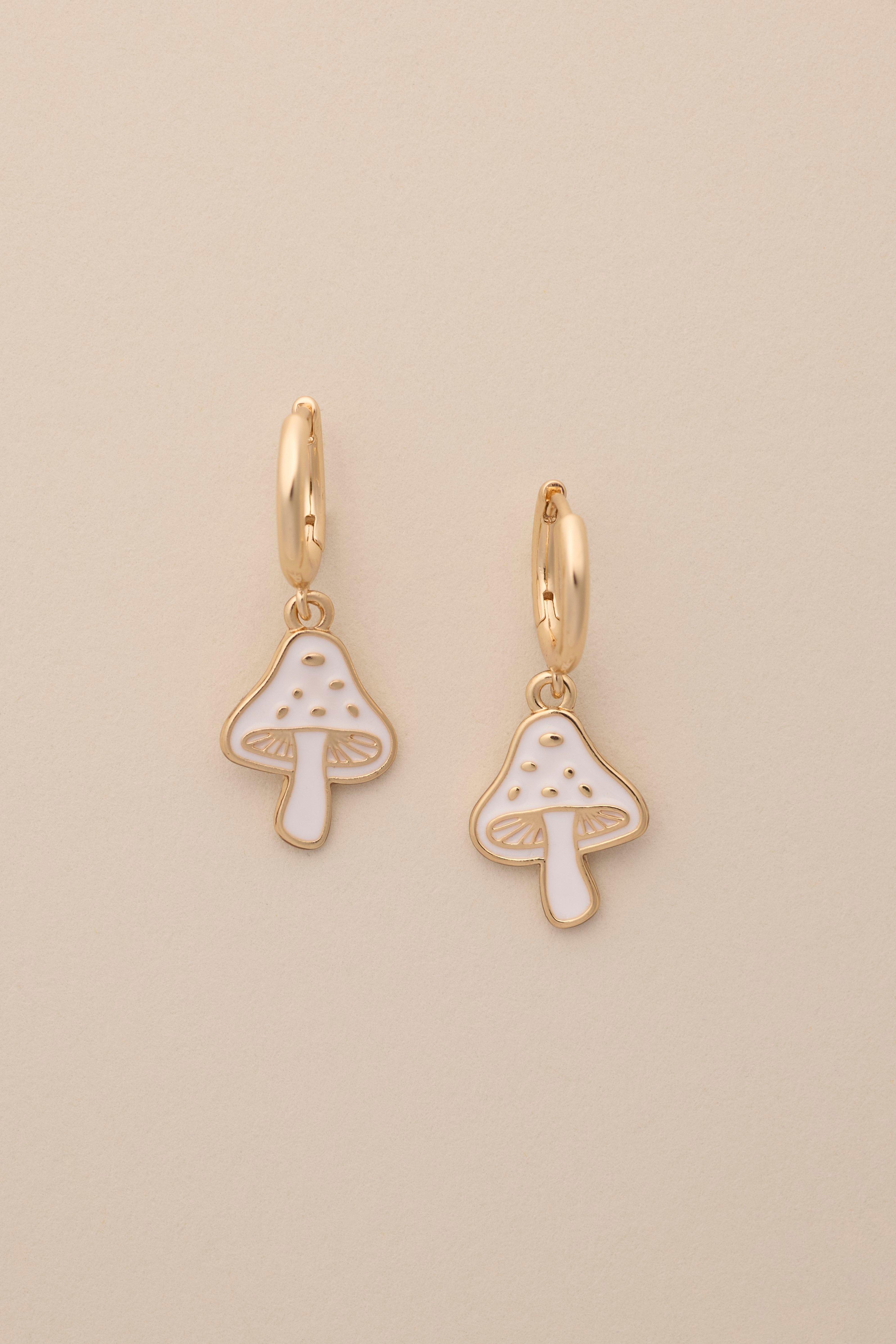 ENAMEL MUSHROOM EARRING