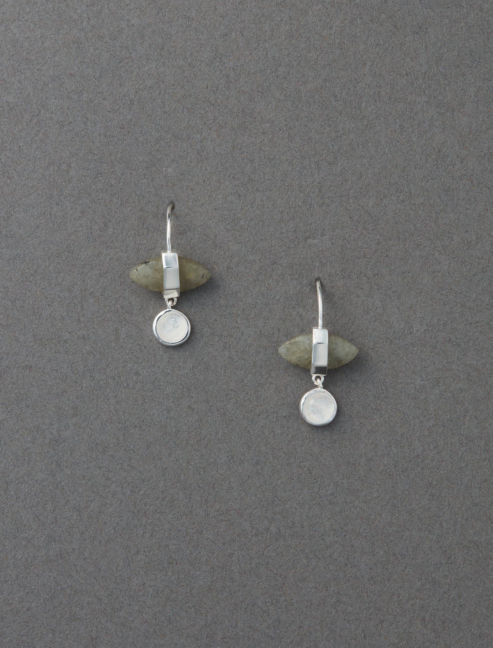 STERLING SILVER STONE DROP EAR