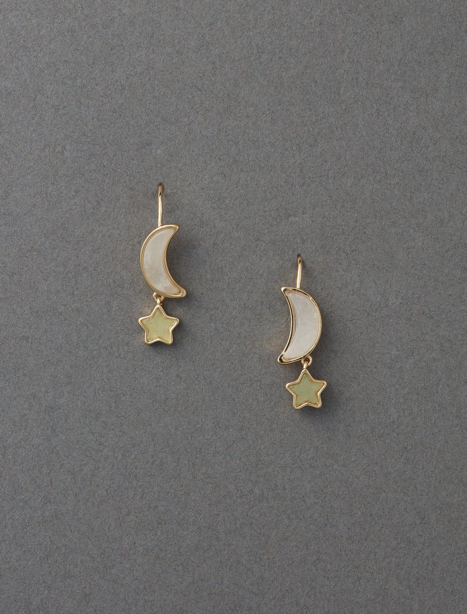 14K GLD PLATED MOON DROP EAR