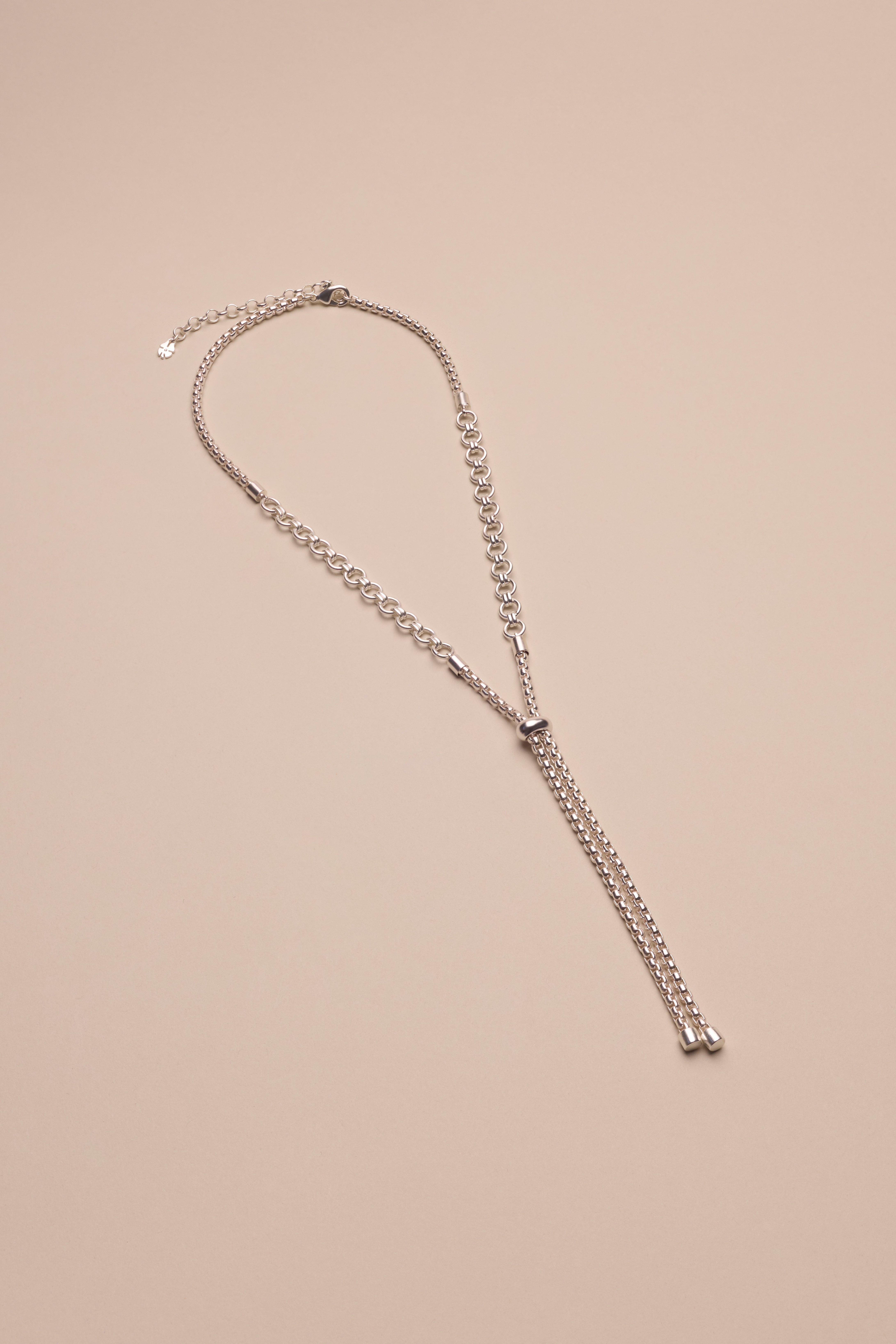 CHAIN LINK BOLO NECKLACE