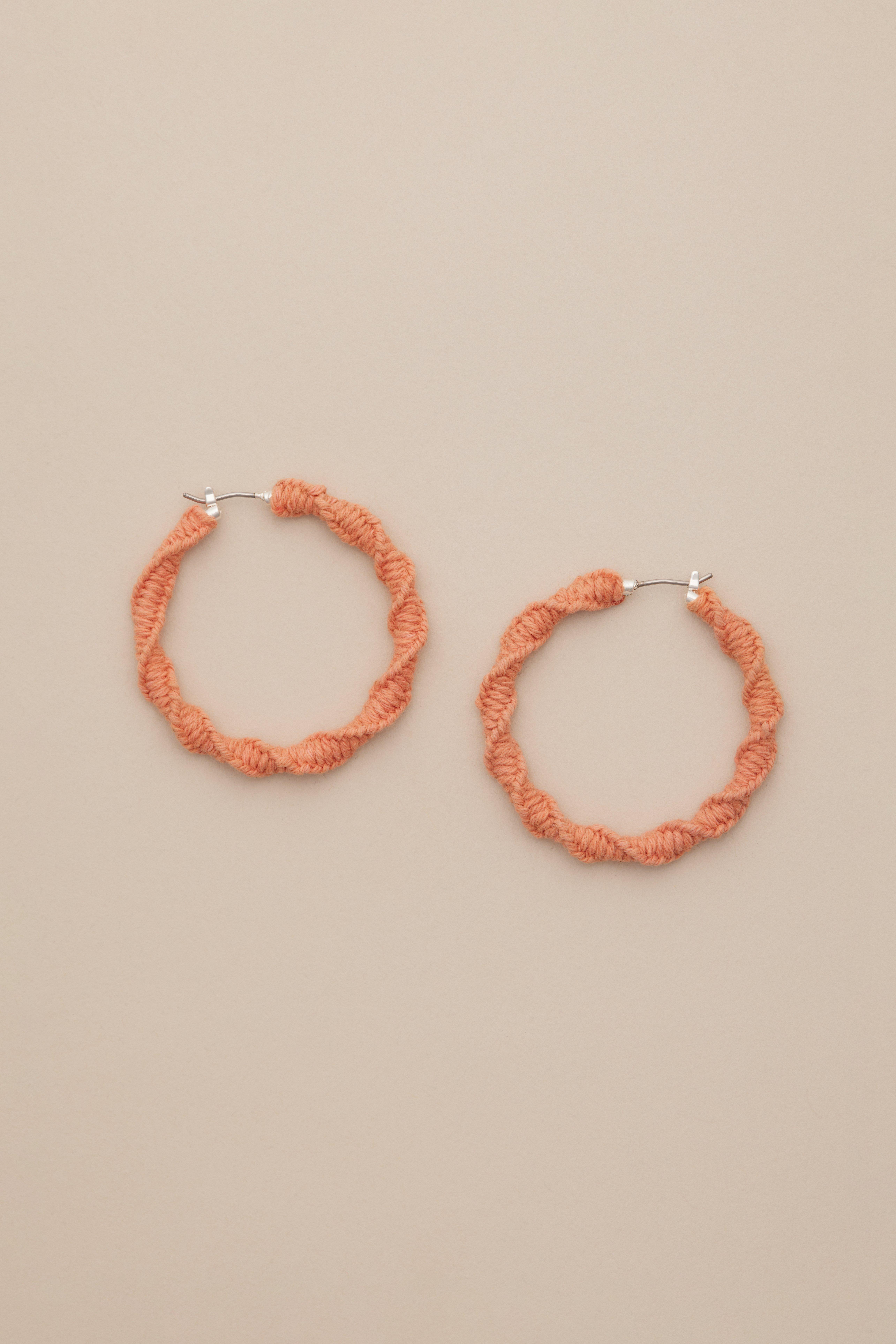 LARGE WOVEN HOOP EARRINGS