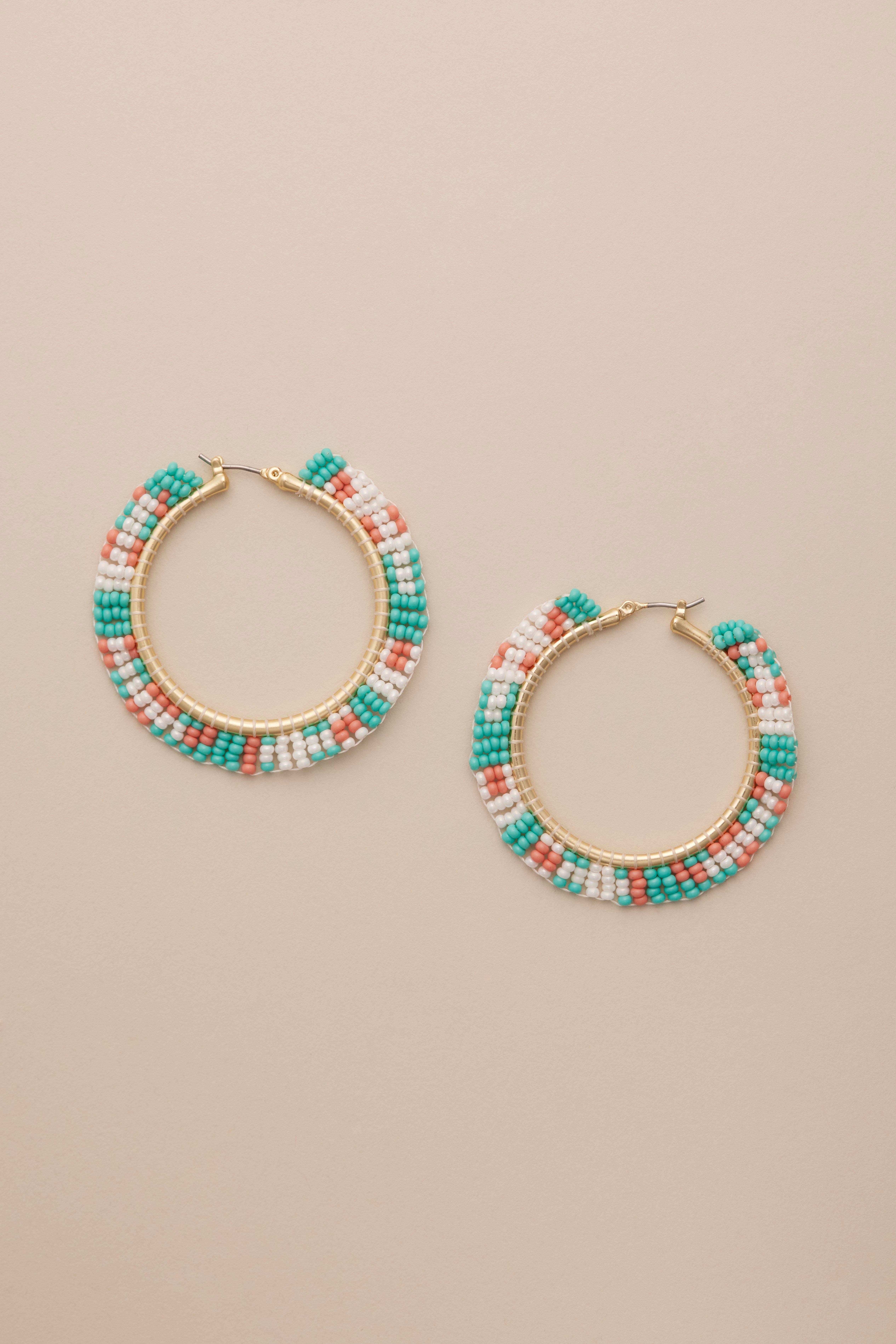 FIESTA BEADED HOOP EARRING