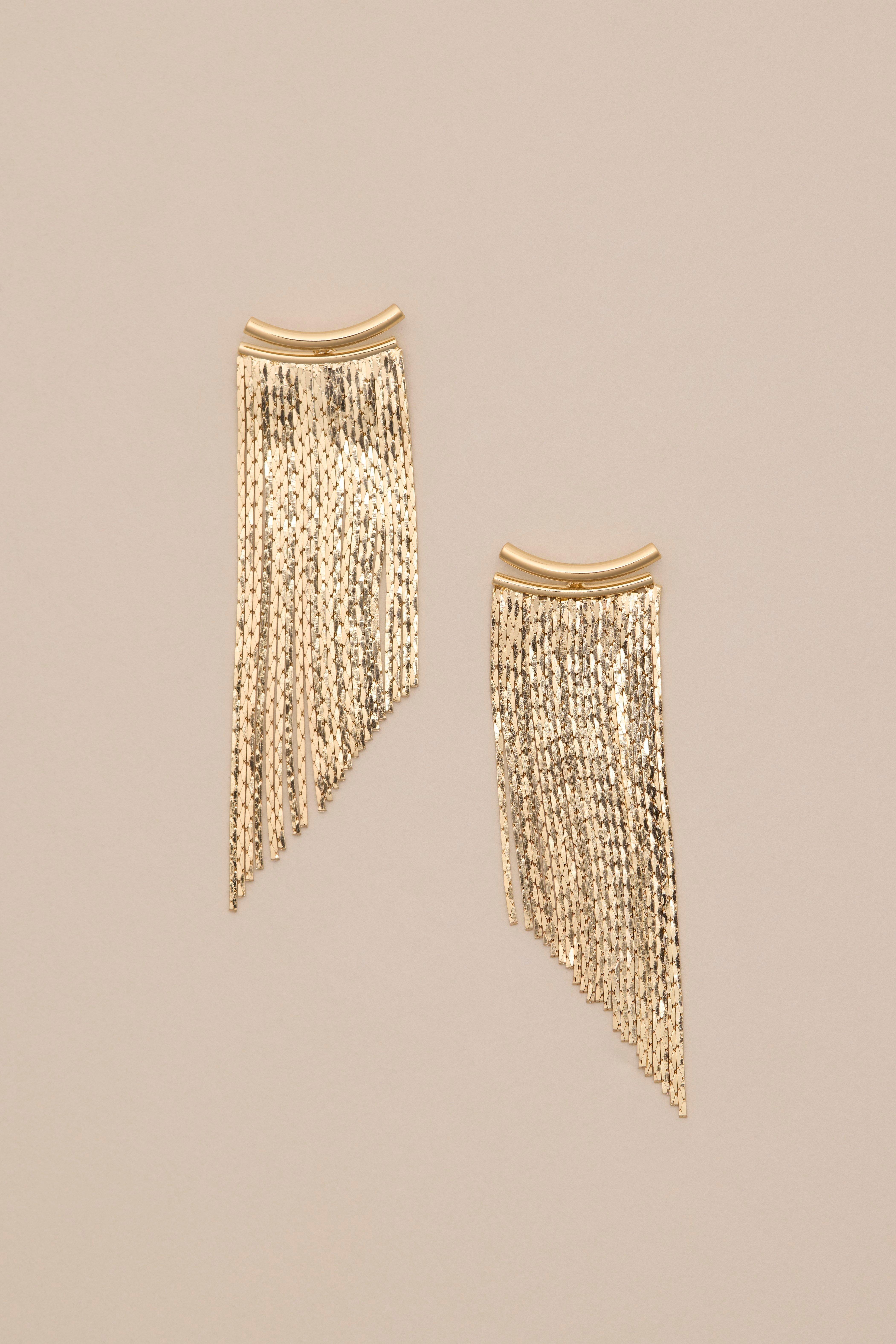 GOLD FRINGE EARRING