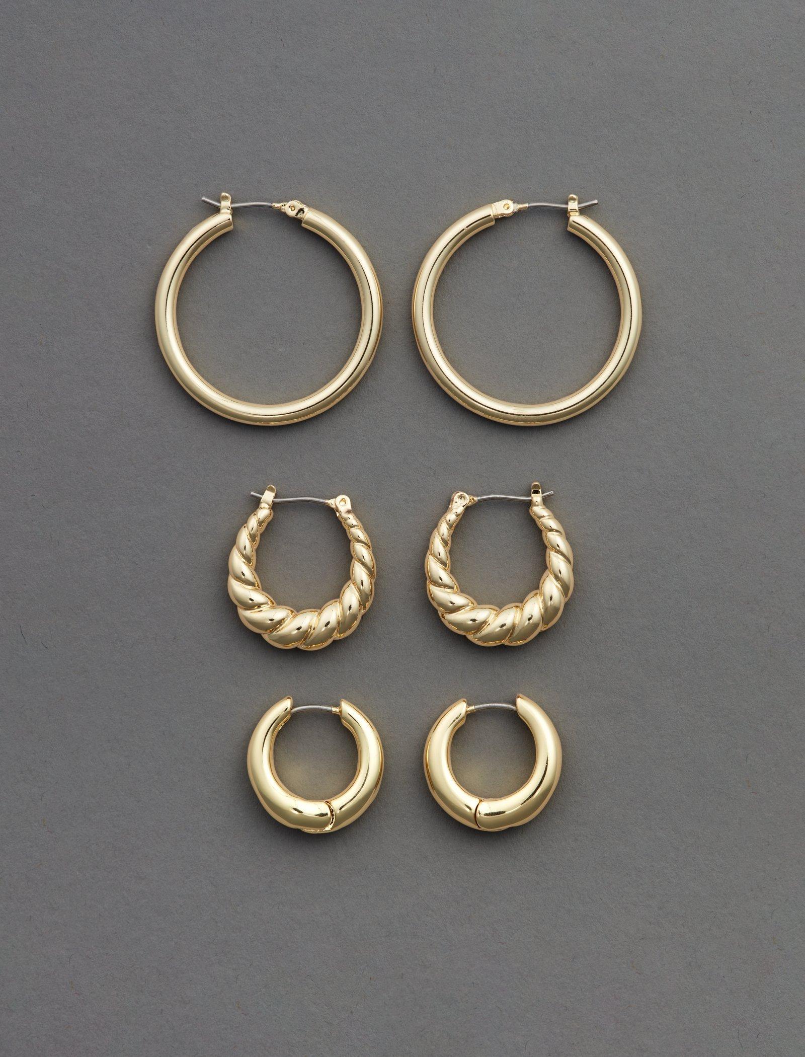 GOLD TRIO HOOP SET