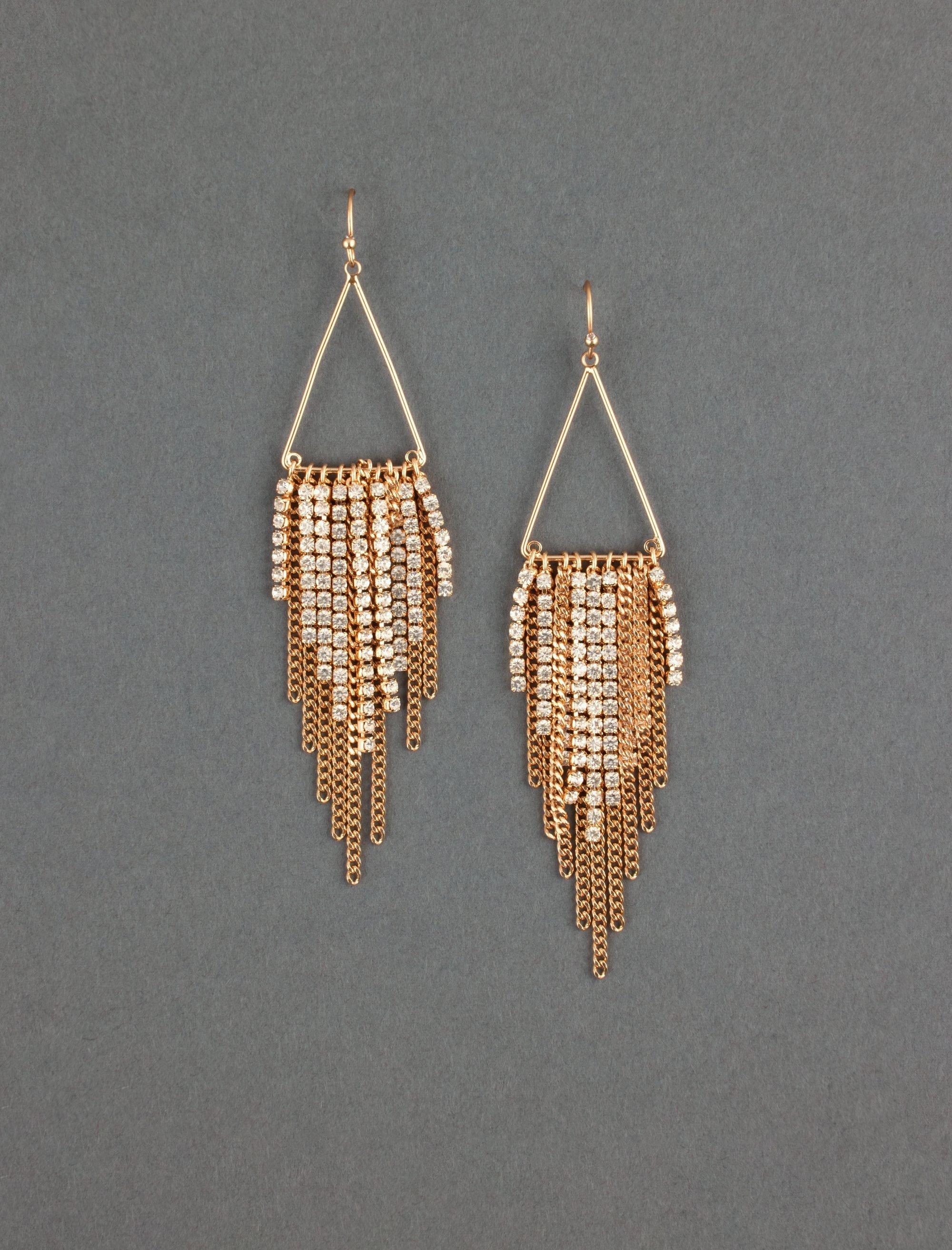 triangle fringe earring