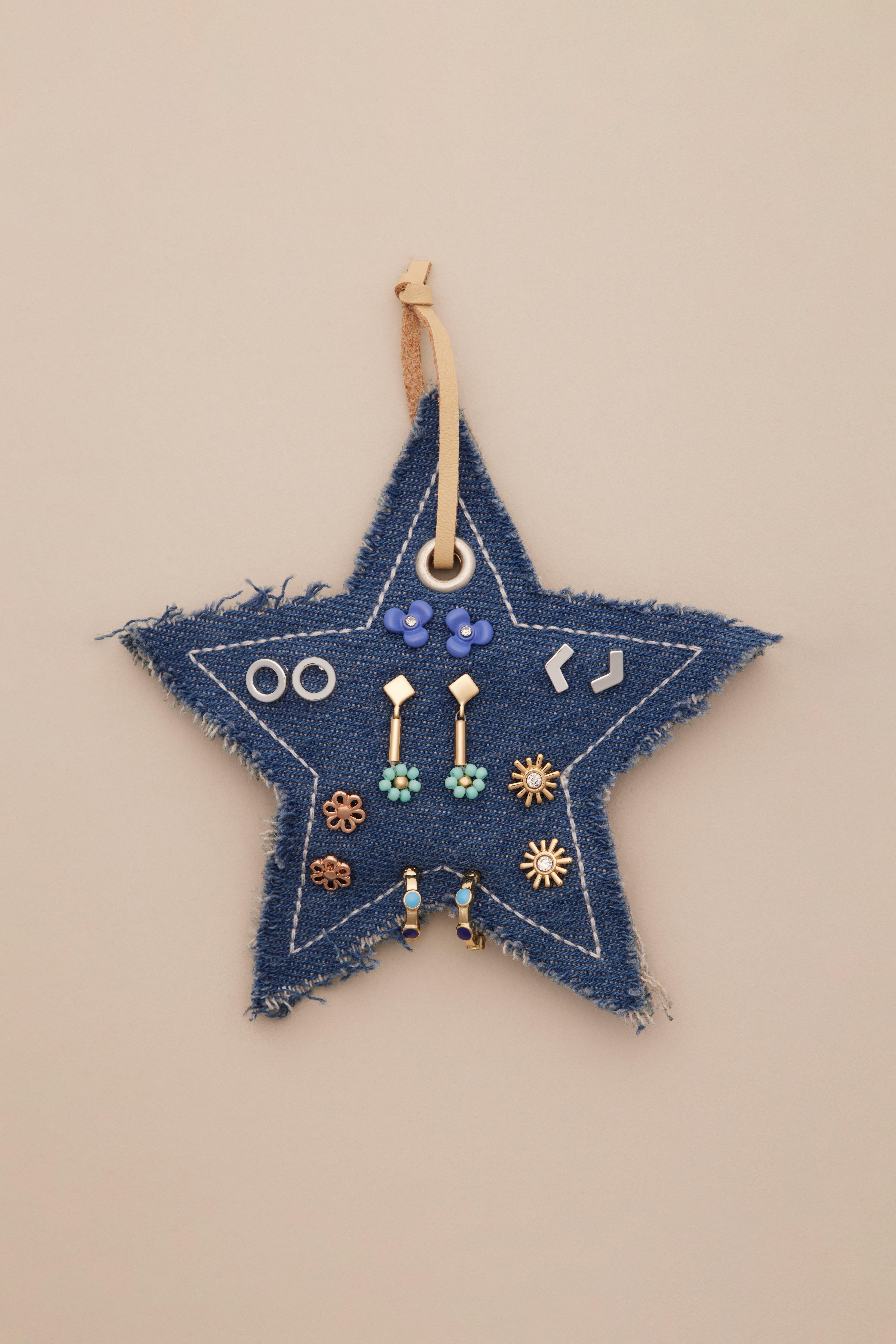 DENIM STAR STUD SET