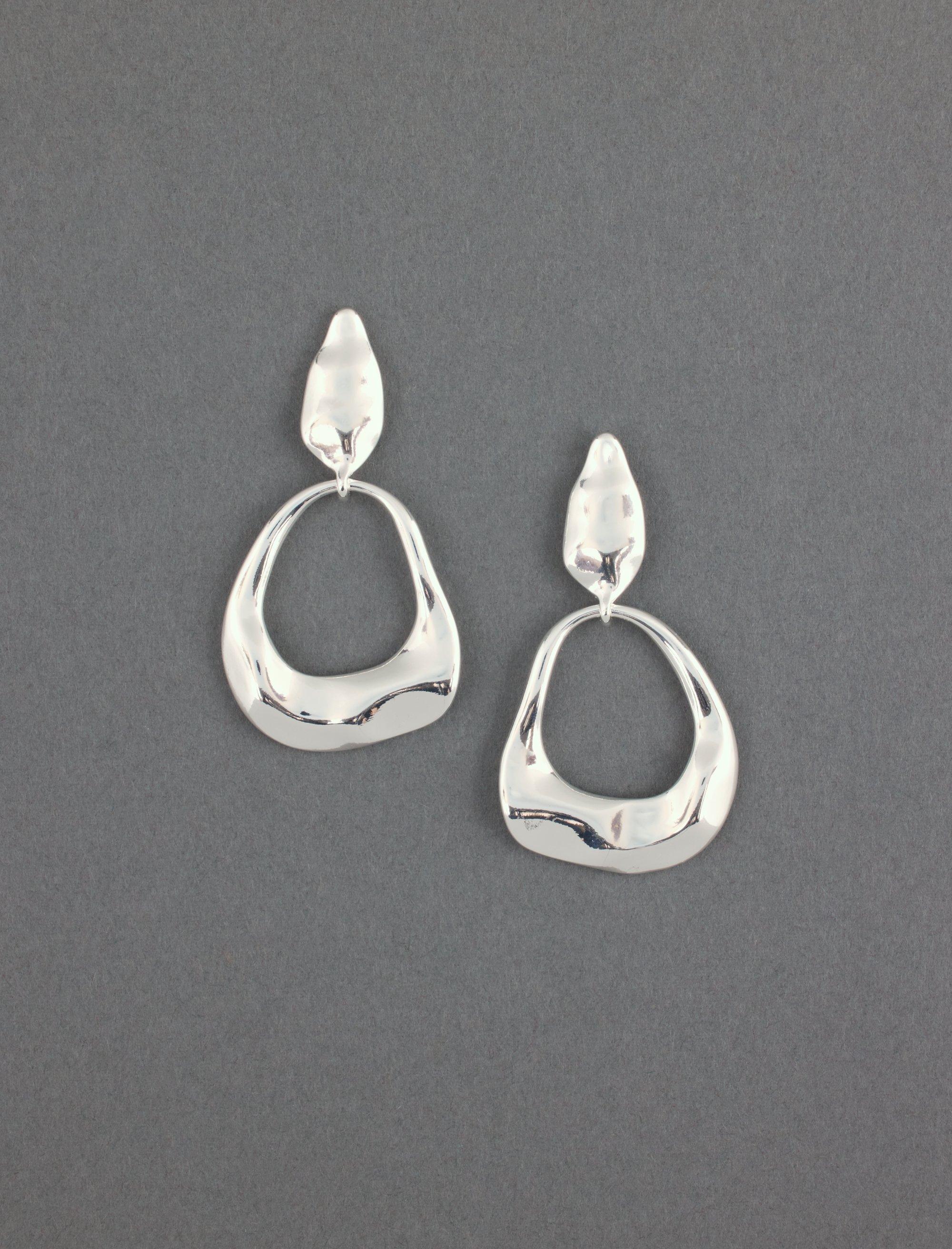 Modern Hammered metal Drop Earrings