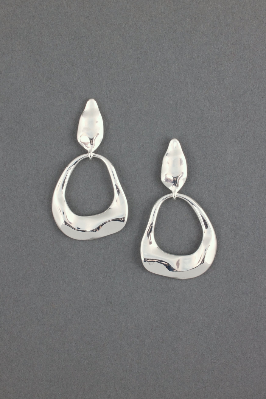 Modern Hammered metal Drop Earrings, image 1