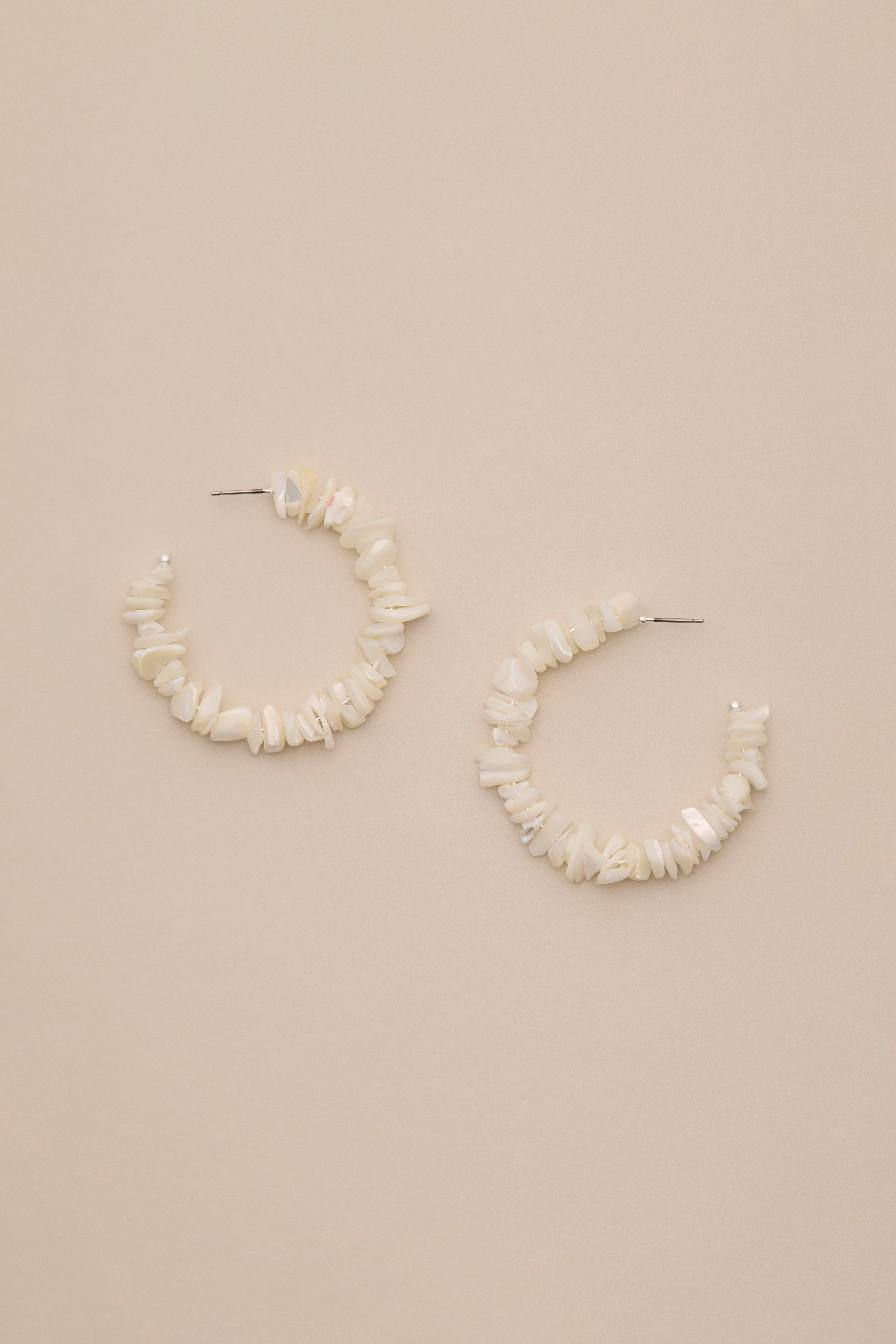 SHELL HOOP EARRINGS