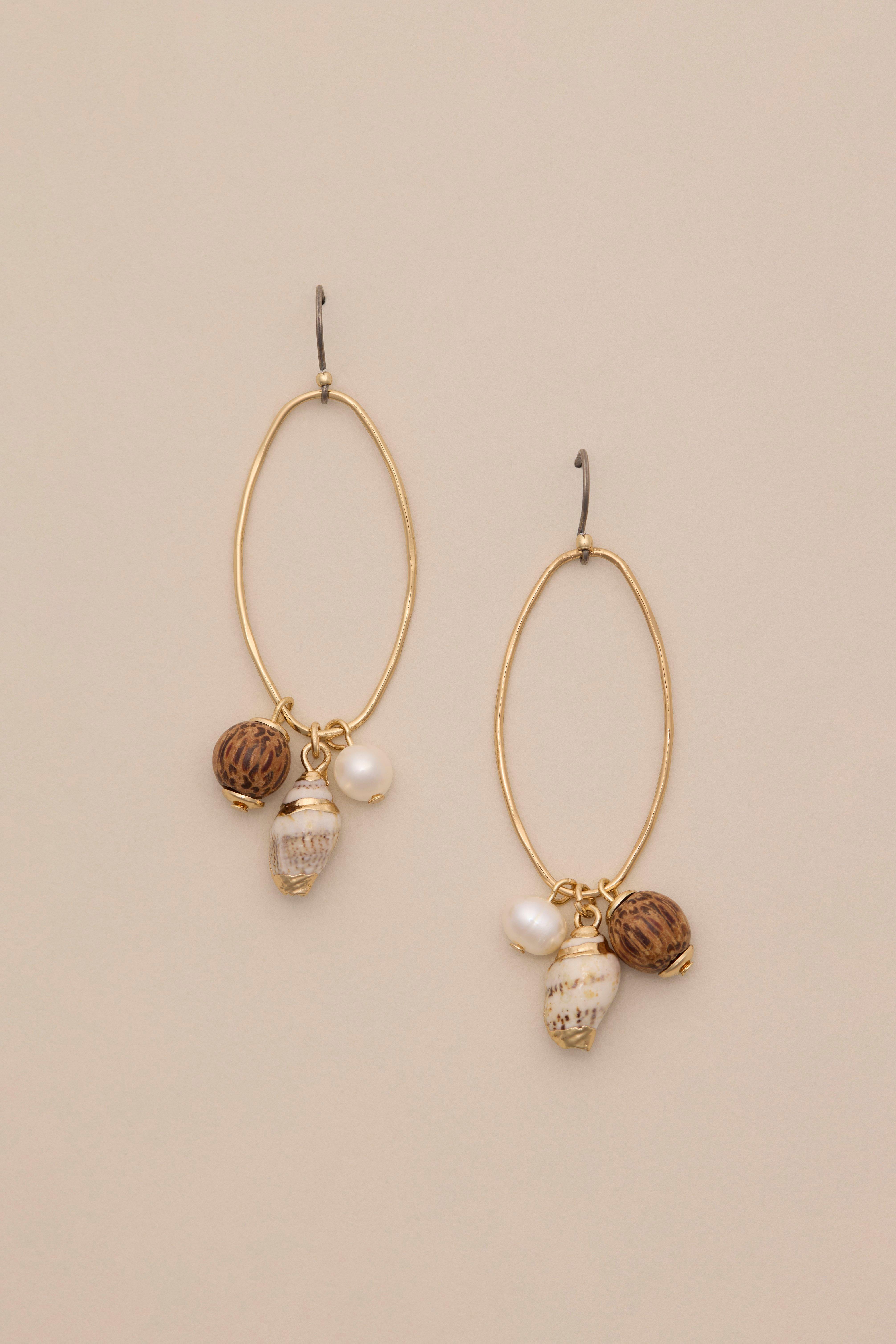 MULTI SHELL DROP EARRINGS