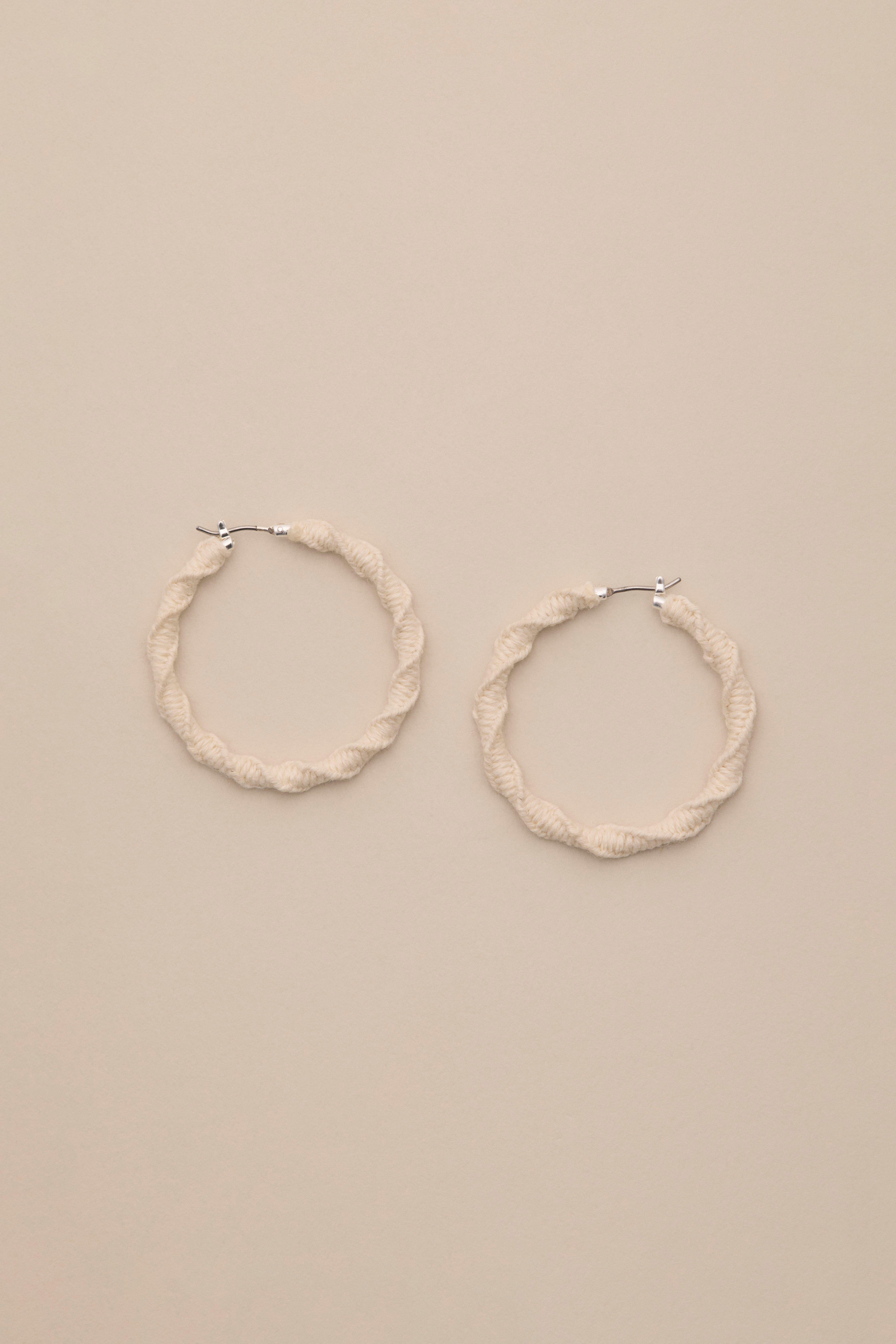 LARGE WOVEN HOOP EARRINGS