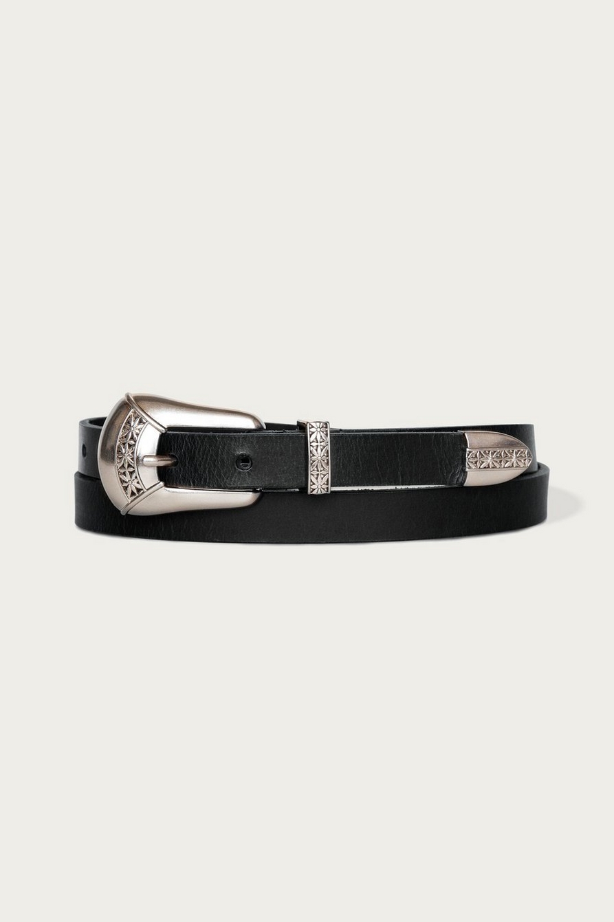 LEATHER BELT WITH WESTERN BUCKLE SET, image 1