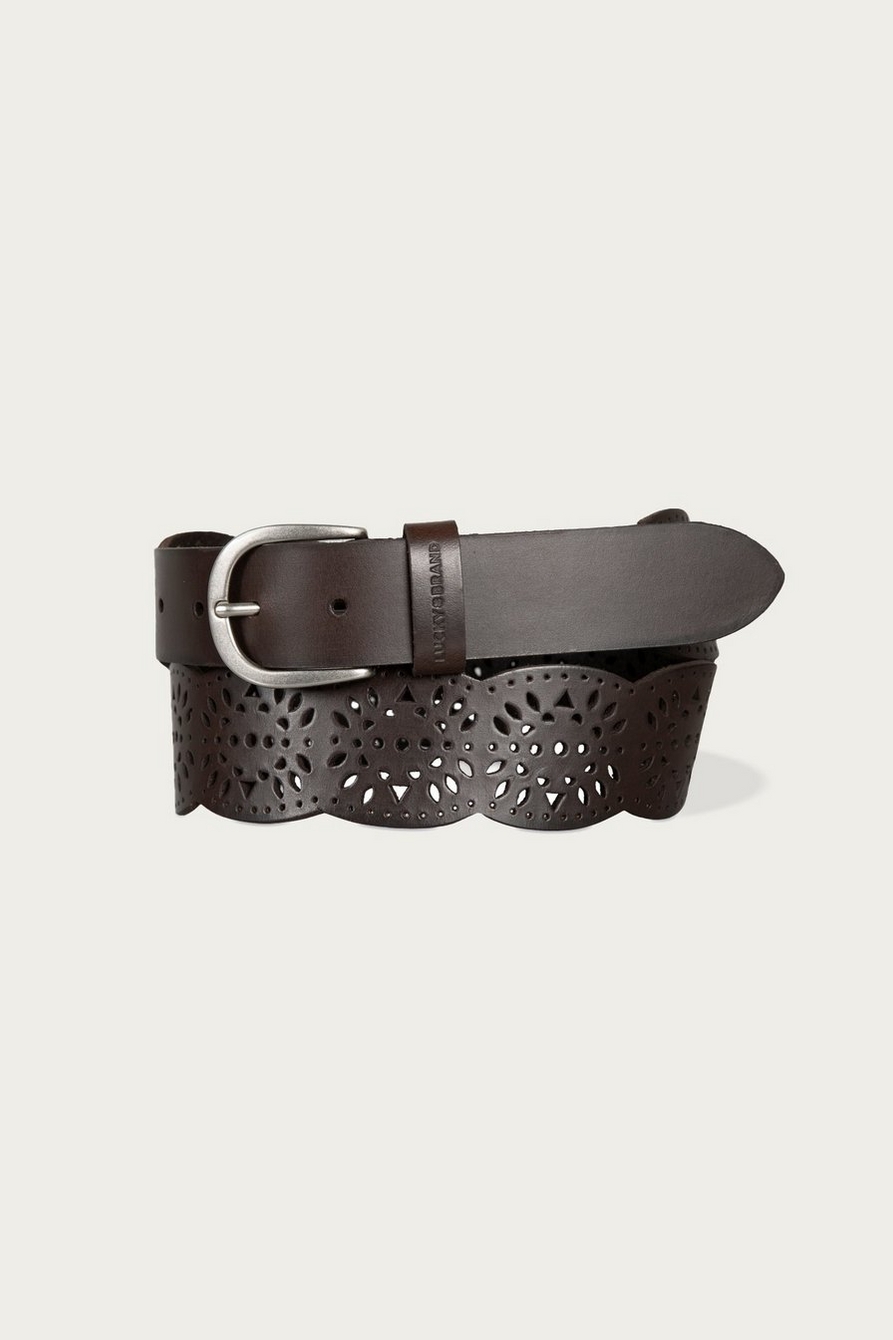 TAPERED PERFORATED LEATHER BELT, image 1