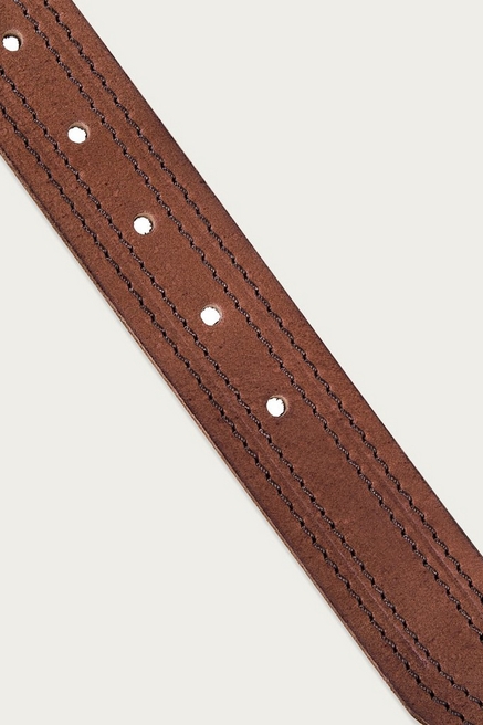 Colored Brown Casual leather Belt For Men With Stitch Detail
