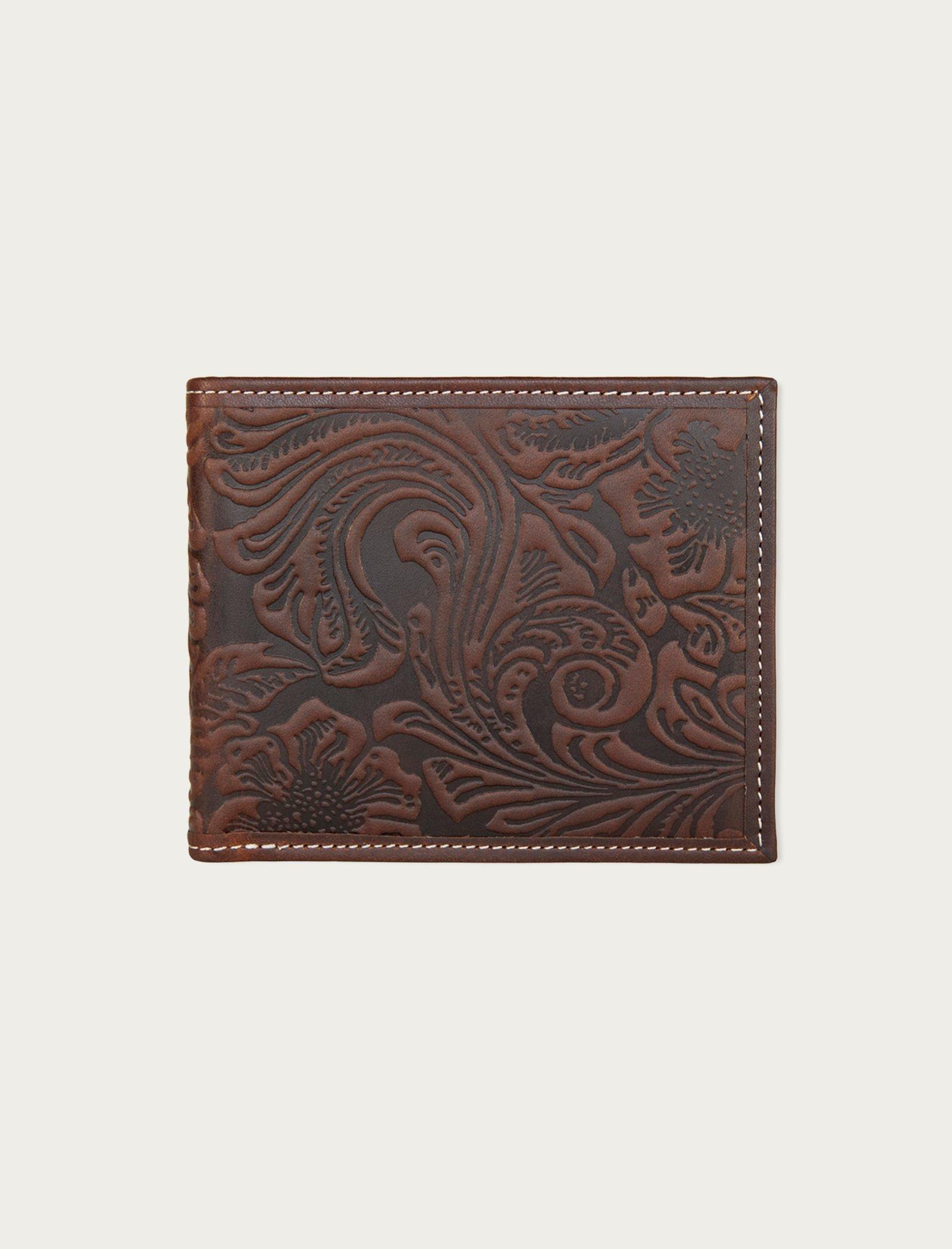 WESTERN EMBOSSED LEATHER BIFOLD WALLET