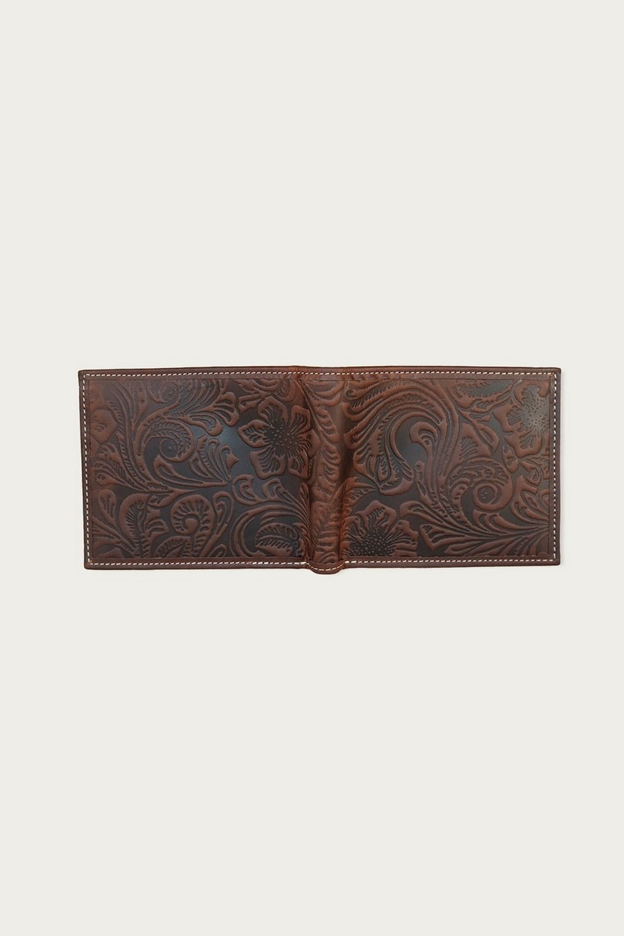 WESTERN EMBOSSED LEATHER BIFOLD WALLET, image 3