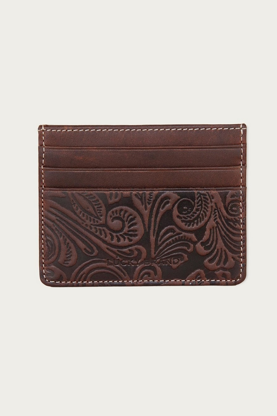 WESTERN EMBOSSED LEATHER CARD CASE, image 1