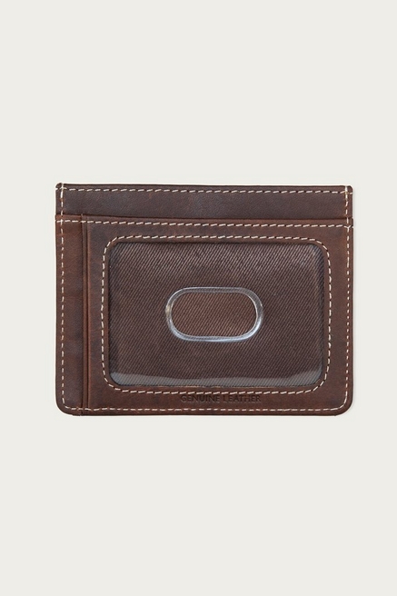 Large Chain-Embossed Leather Slim Wallet