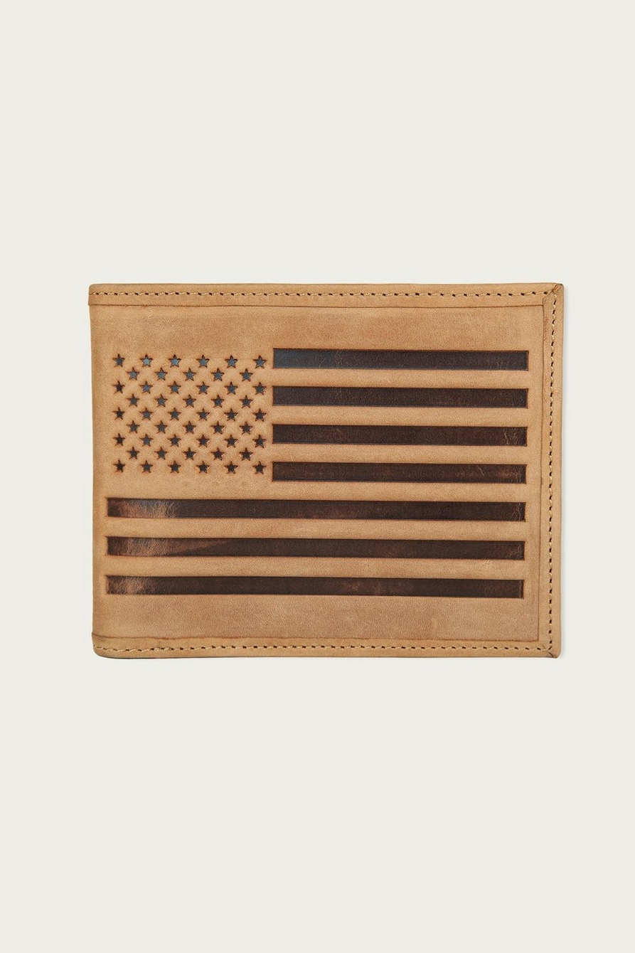 FLAG EMBOSSED LEATHER BIFOLD WALLET, image 1