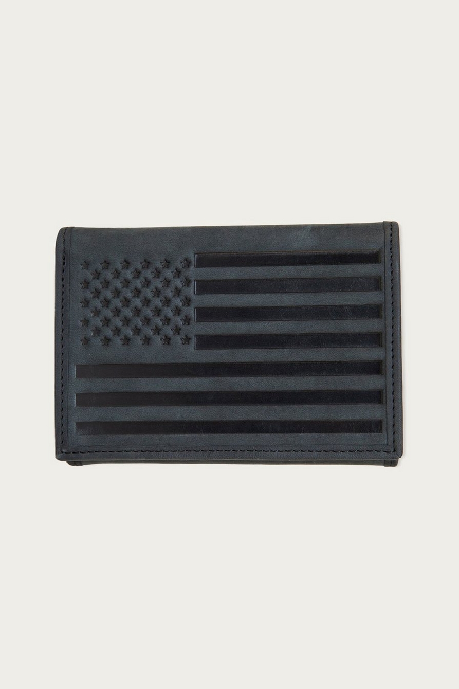 FLAG EMBOSSED LEATHER TRIFOLD WALLET, image 1